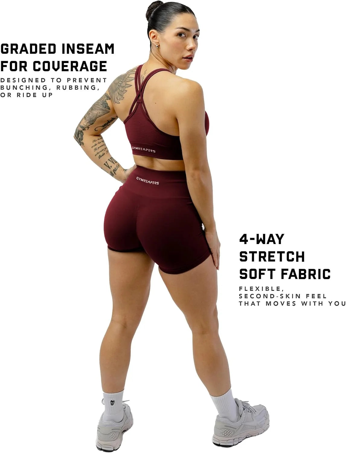 Gymreapers Athletic Shorts for Women - Seamless Butt Lifting Tummy Control Running Shorts for Yoga, Biker, Gym Workout Squat