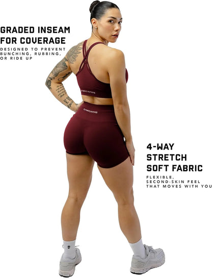 Gymreapers Athletic Shorts for Women - Seamless Butt Lifting Tummy Control Running Shorts for Yoga, Biker, Gym Workout Squat