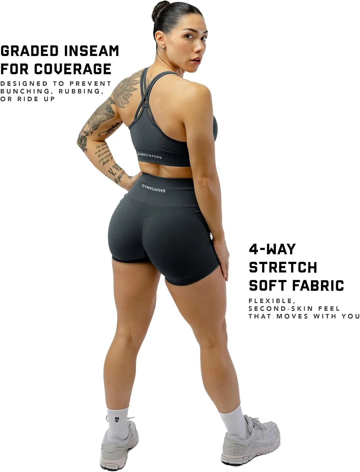 Gymreapers Athletic Shorts for Women - Seamless Butt Lifting Tummy Control Running Shorts for Yoga, Biker, Gym Workout Squat