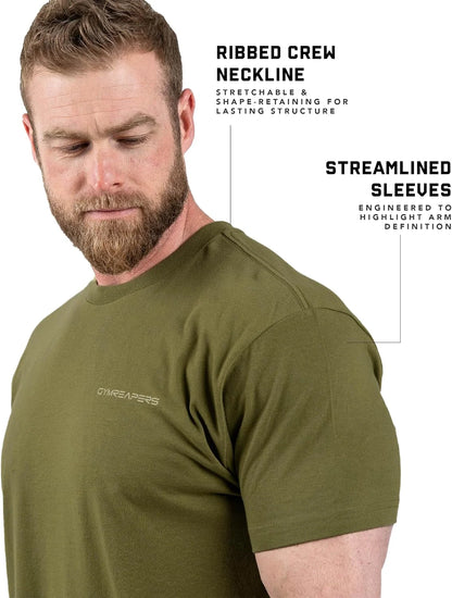Gymreapers American Reaper Moisture Wicking T-Shirts for Men - Workout Gym Shirts - Running Athletic Tees & Dry Fit Tshirt