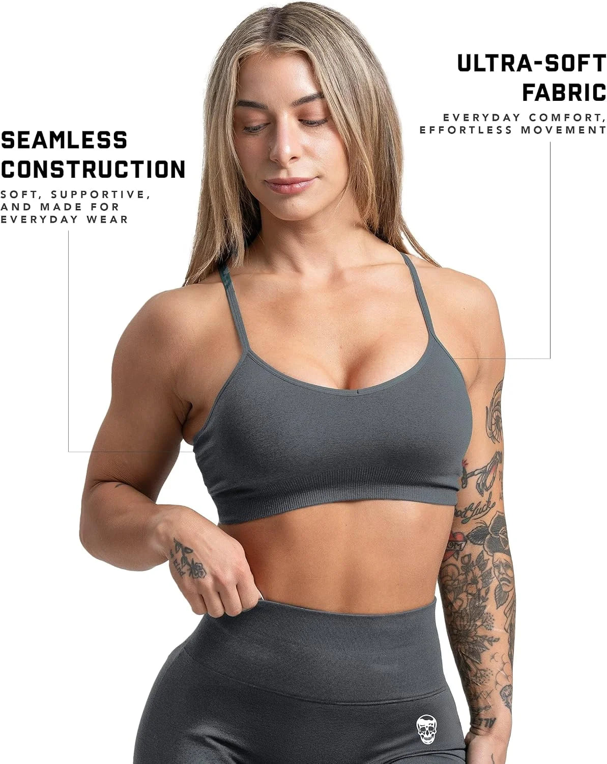 Gymreapers Seamless Sports Bra for Women - Wireless Compression Padded Supportive Bras for Gym, Yoga, & Fitness