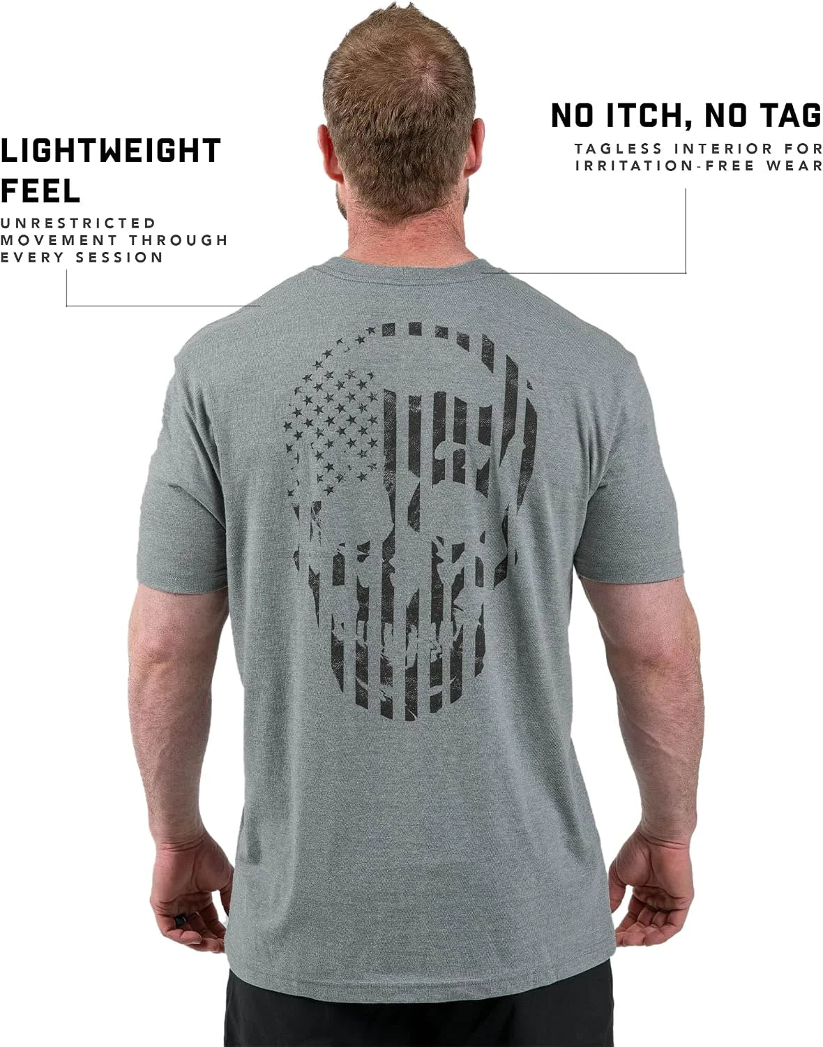 Gymreapers American Reaper Moisture Wicking T-Shirts for Men - Workout Gym Shirts - Running Athletic Tees & Dry Fit Tshirt