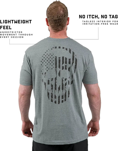 Gymreapers American Reaper Moisture Wicking T-Shirts for Men - Workout Gym Shirts - Running Athletic Tees & Dry Fit Tshirt