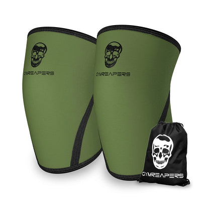 Knee Sleeves (1 Pair) Free Gym Bag - Knee Sleeve & Compression Brace for Squats, Fitness, Weightlifting, and Powerlifting - Gymreapers 7MM Sleeve Pair - For Men & Women - 1 Year Warranty (Small)