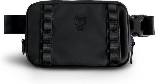 Gymreapers Travel Small Crossbody Bags for Men & Women with Hidden Pocket - Waterproof Crosssbody Fanny Pack for Men with Adjustable Shoulder Sling Belt for Traveling, Running & Hiking (Onyx)