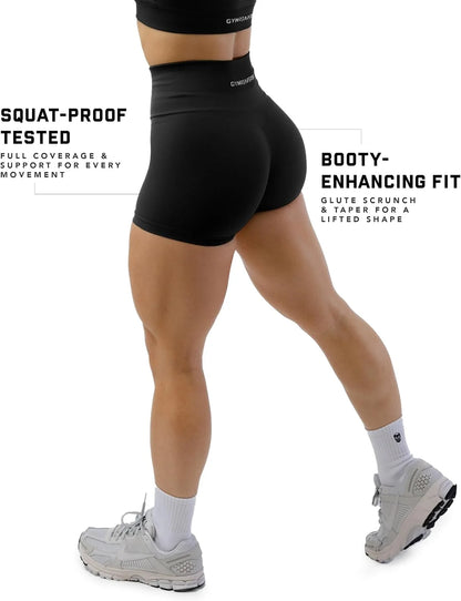 Gymreapers Athletic Shorts for Women - Seamless Butt Lifting Tummy Control Running Shorts for Yoga, Biker, Gym Workout Squat