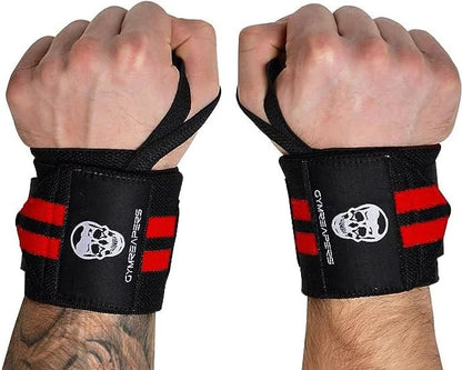 Gymreapers Weightlifting Wrist Wraps (IPF Approved) Professional Quality Wrist Support with Heavy Duty Thumb Loop - Best Wrap for Powerlifting Competition, Strength Training, Bodybuilding