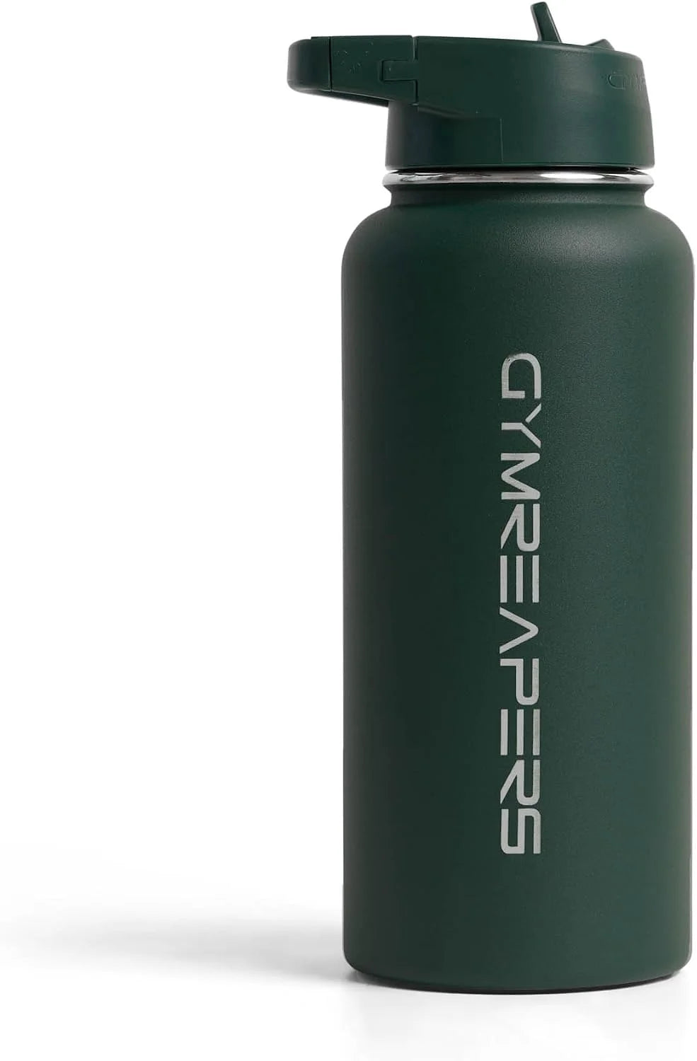 Gymreapers Insulated Water Bottle with Straw - 32 OZ Stainless Steel Water Bottles - BPA Free Metal Double Wall Vacuum Cold Hot Leakfree Flask Jug For Travel, Sports, Gym, School & Workout