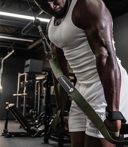 Gymreapers Tricep Rope Cable Attachment - Multi-Workout Tricep Pull Down Cable Attachment - Perfect Gym Cable attachments (3 Lengths Built in One)