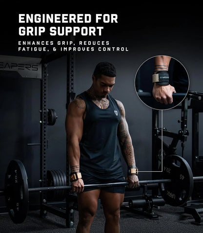 Gymreapers GripLink Lifting Straps – Heavy Duty D-Ring Weight Lifting Wrist Straps with Anti-Slip Silicone Grip Beads, Adjustable Support for Deadlifts, Powerlifting, Cable Machines & Gym Training