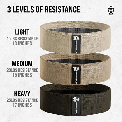 Hip Bands for Booty Workouts | Non Slip Fabric Band Set with 3 Levels - Resistance Bands for Legs & Hip - for Men & Women