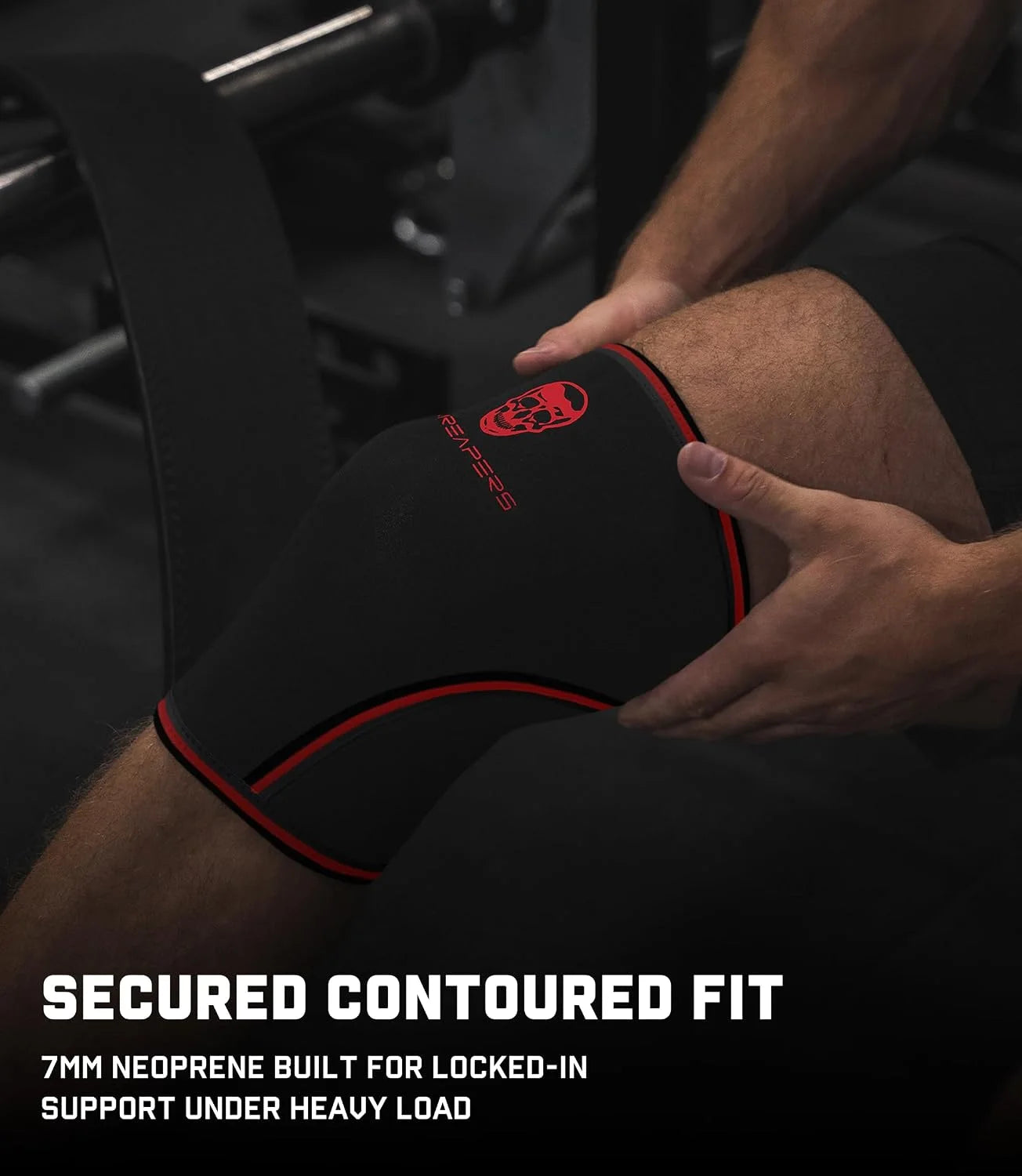 Knee Sleeves (1 Pair) Free Gym Bag - Knee Sleeve & Compression Brace for Squats, Fitness, Weightlifting, and Powerlifting - Gymreapers 7MM Sleeve Pair - For Men & Women - 1 Year Warranty (Small)