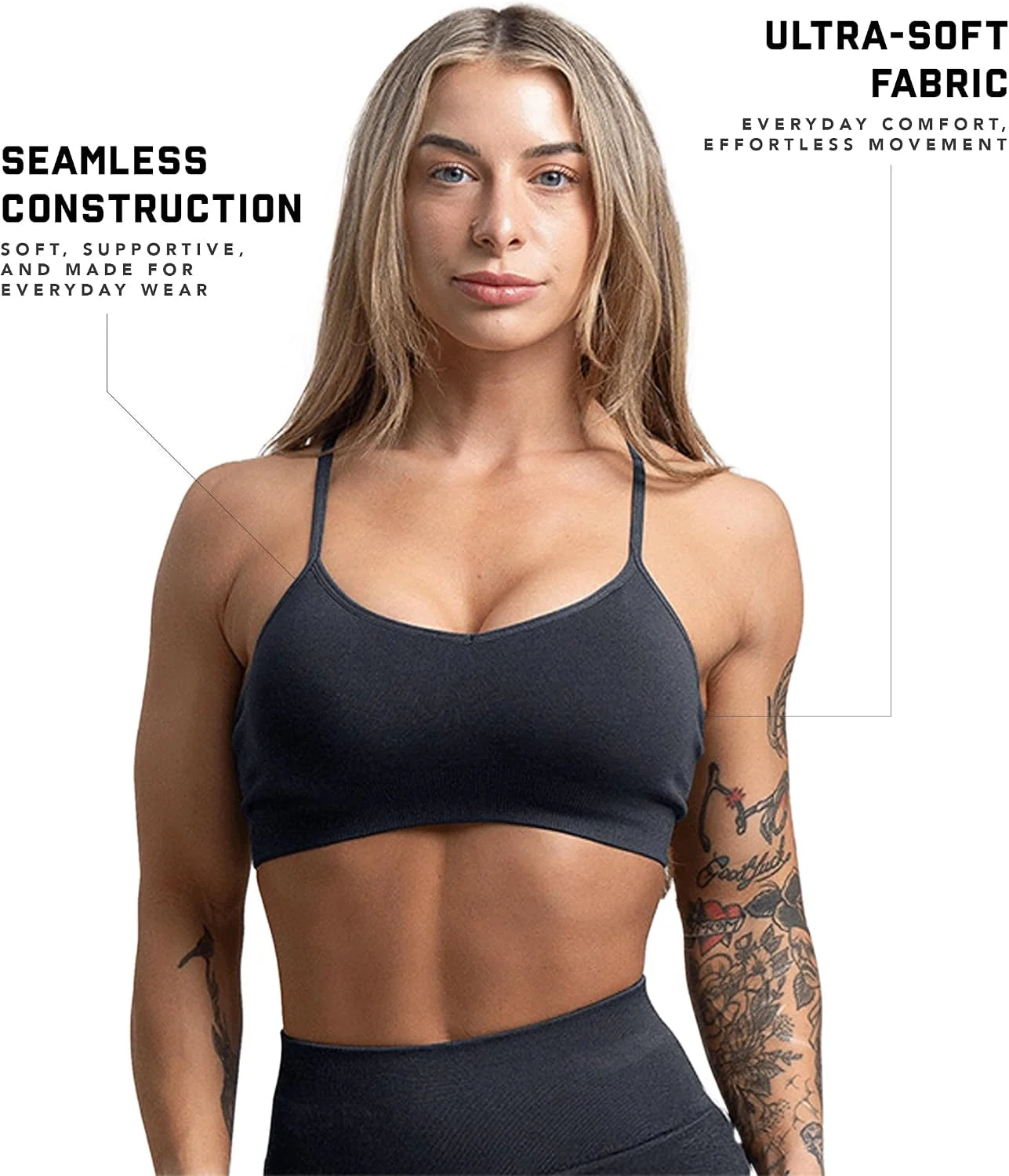 Gymreapers Seamless Sports Bra for Women - Wireless Compression Padded Supportive Bras for Gym, Yoga, & Fitness