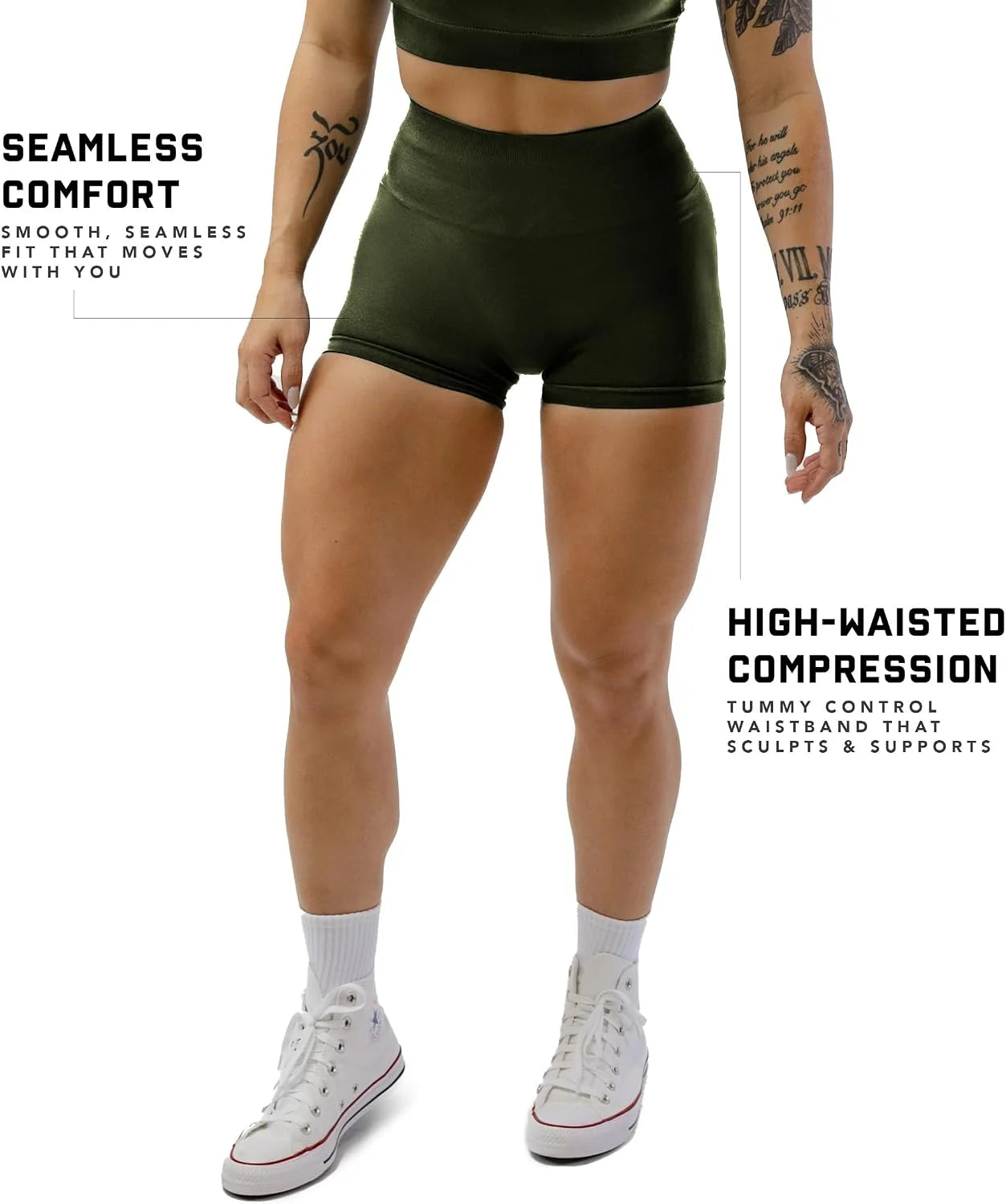 Gymreapers Athletic Shorts for Women - Seamless Butt Lifting Tummy Control Running Shorts for Yoga, Biker, Gym Workout Squat