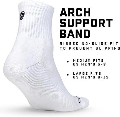 Gymreapers Quarter Socks for Men & Women (6-Pack) Moisture-Wicking Cotton Athletic Socks, Breathable Low Cut Supportive Fit