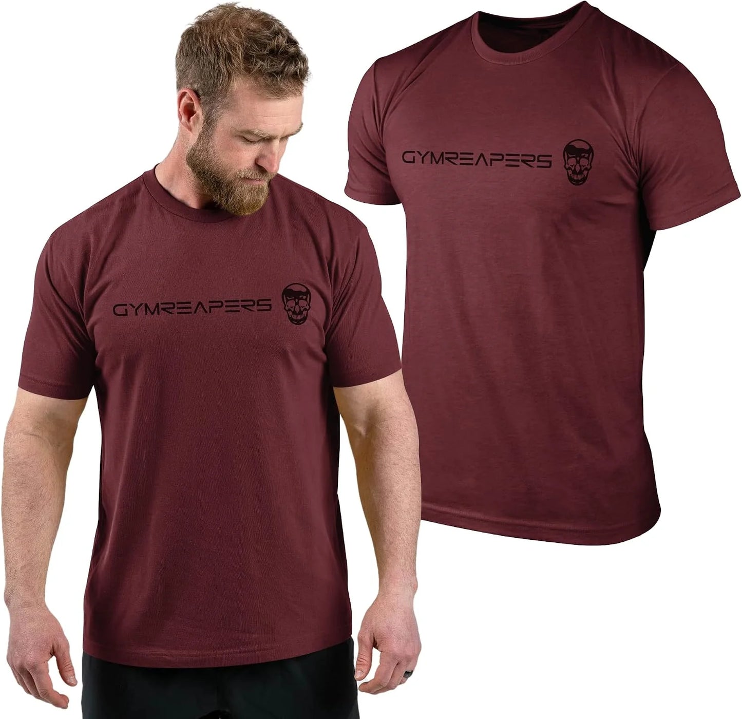 Gymreapers Moisture Wicking Short Sleeve T-Shirt for Men - Crew Neck Workout Shirts - Casual Gym Cotton Everyday Tee