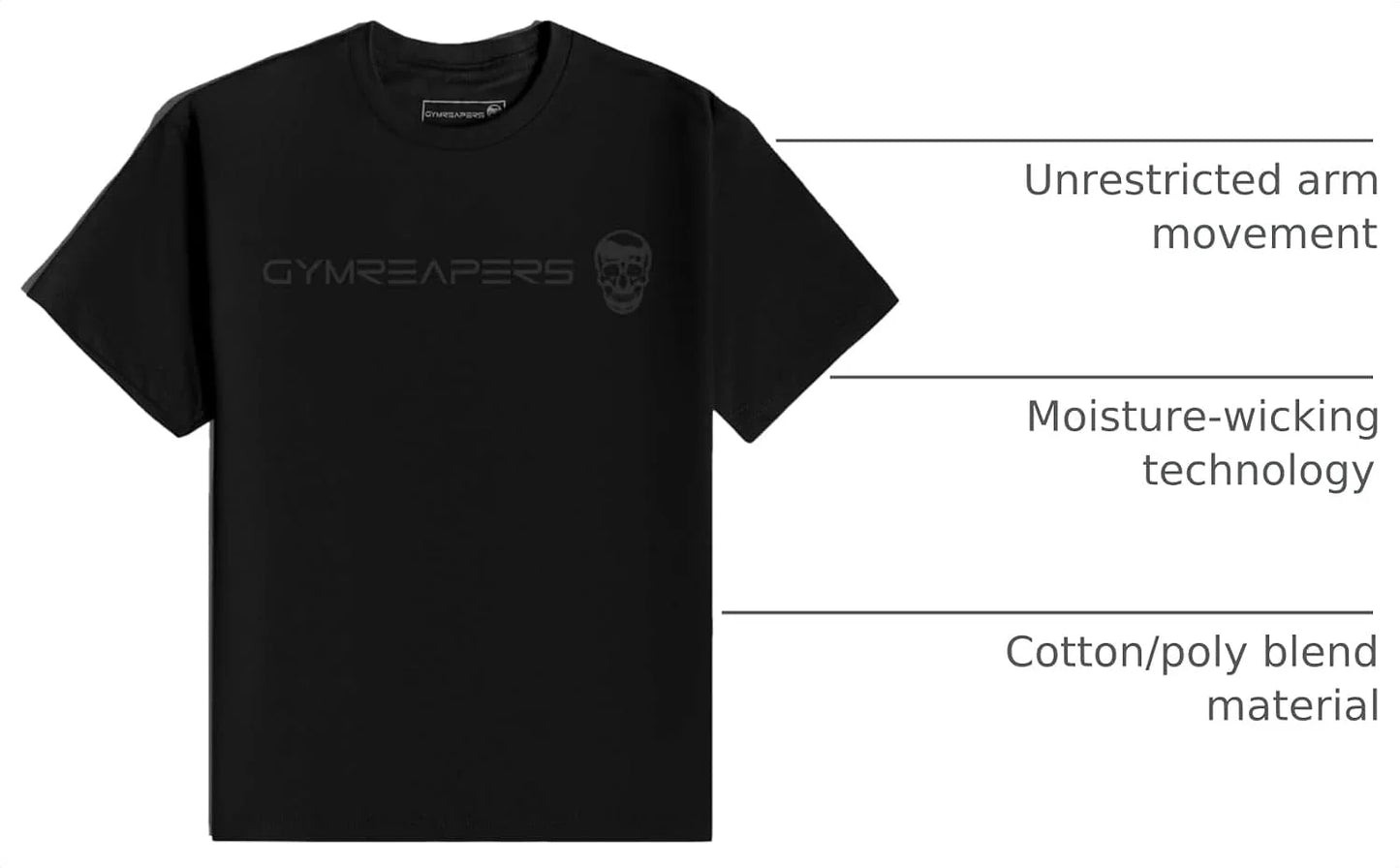 Gymreapers Moisture Wicking Short Sleeve T-Shirt for Men - Crew Neck Workout Shirts - Casual Gym Cotton Everyday Tee