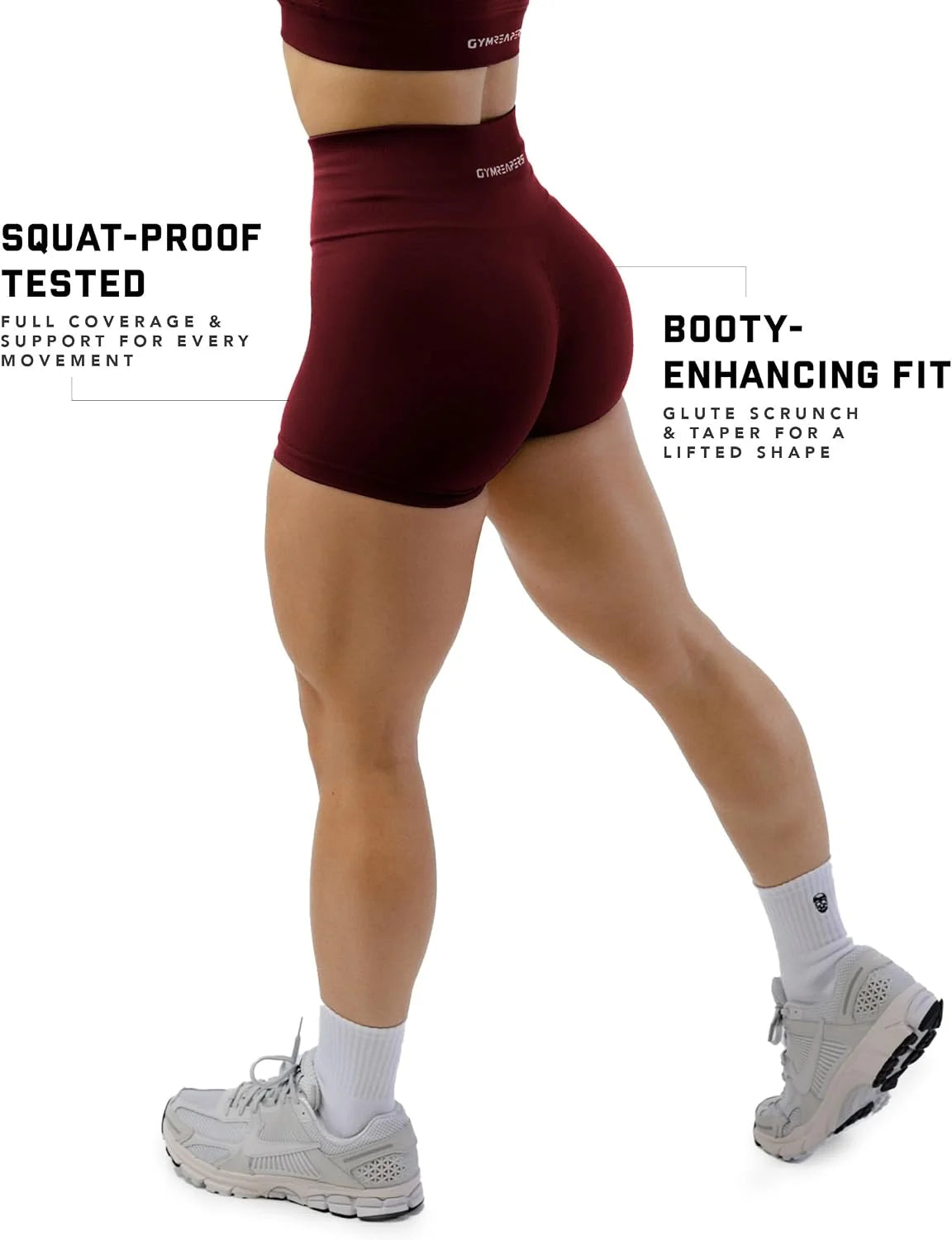 Gymreapers Athletic Shorts for Women - Seamless Butt Lifting Tummy Control Running Shorts for Yoga, Biker, Gym Workout Squat