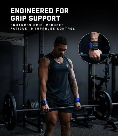 Gymreapers GripLink Lifting Straps – Heavy Duty D-Ring Weight Lifting Wrist Straps with Anti-Slip Silicone Grip Beads, Adjustable Support for Deadlifts, Powerlifting, Cable Machines & Gym Training