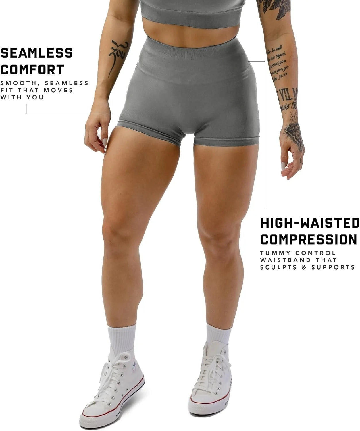 Gymreapers Athletic Shorts for Women - Seamless Butt Lifting Tummy Control Running Shorts for Yoga, Biker, Gym Workout Squat