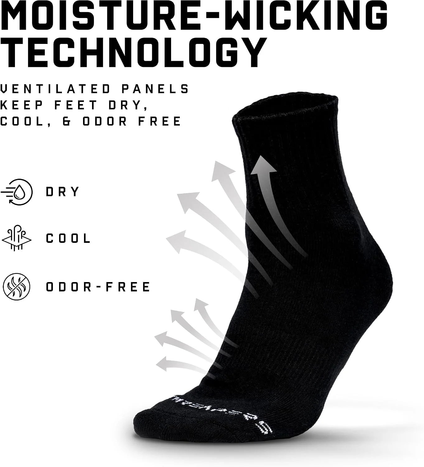 Gymreapers Quarter Socks for Men & Women (6-Pack) Moisture-Wicking Cotton Athletic Socks, Breathable Low Cut Supportive Fit