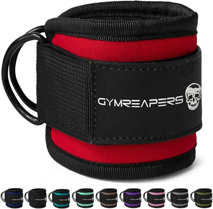 Gymreapers Ankle Straps For Cable Machine Kickbacks, Glute Workouts, Lower Body Exercises - Adjustable Leg Straps with Neoprene Padding