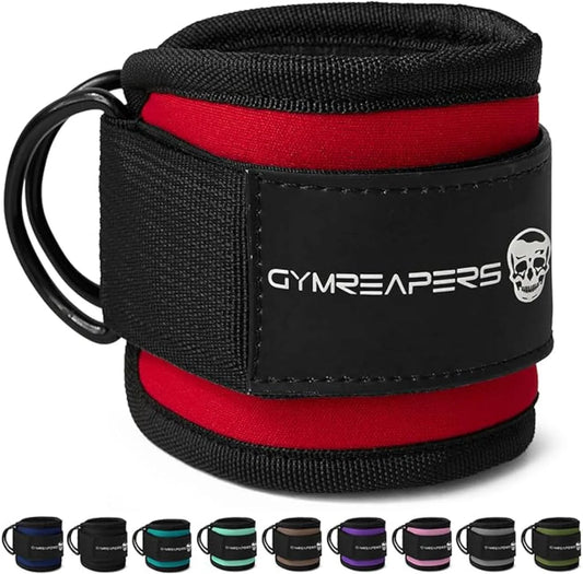 Gymreapers Ankle Straps For Cable Machine Kickbacks, Glute Workouts, Lower Body Exercises - Adjustable Leg Straps with Neoprene Padding