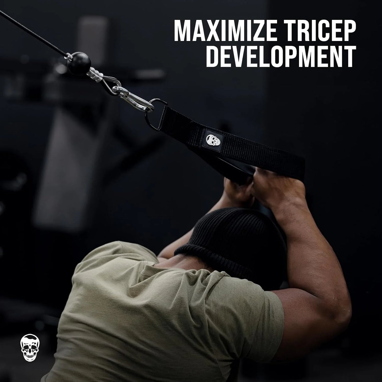 Gymreapers Tricep Rope Cable Attachment - Multi-Workout Tricep Pull Down Cable Attachment - Perfect Gym Cable attachments (3 Lengths Built in One)