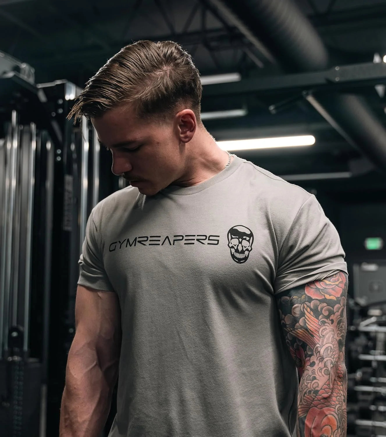 Gymreapers Moisture Wicking Short Sleeve T-Shirt for Men - Crew Neck Workout Shirts - Casual Gym Cotton Everyday Tee