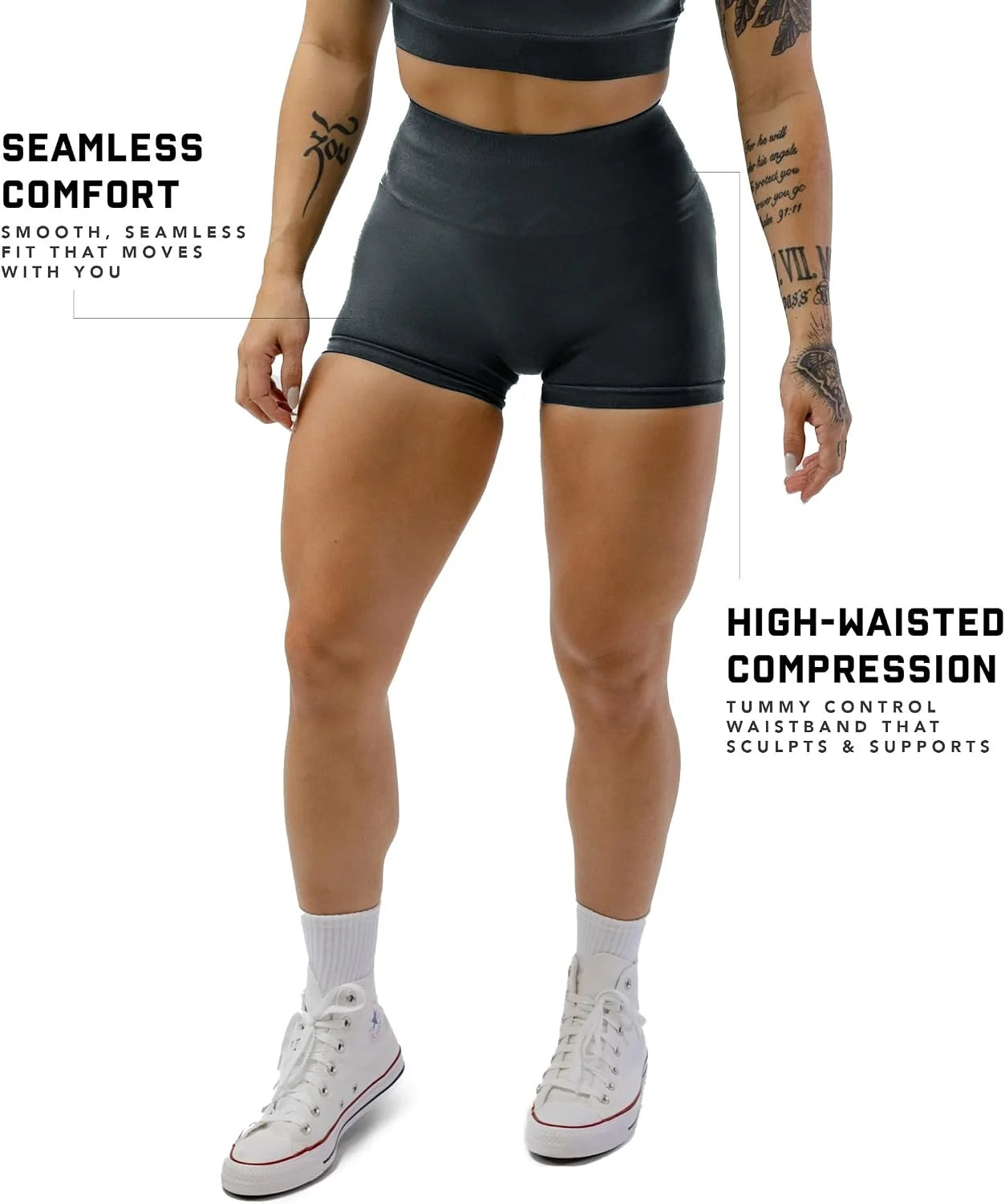 Gymreapers Athletic Shorts for Women - Seamless Butt Lifting Tummy Control Running Shorts for Yoga, Biker, Gym Workout Squat