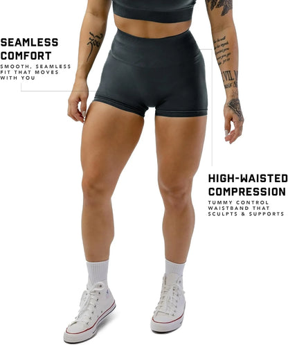 Gymreapers Athletic Shorts for Women - Seamless Butt Lifting Tummy Control Running Shorts for Yoga, Biker, Gym Workout Squat