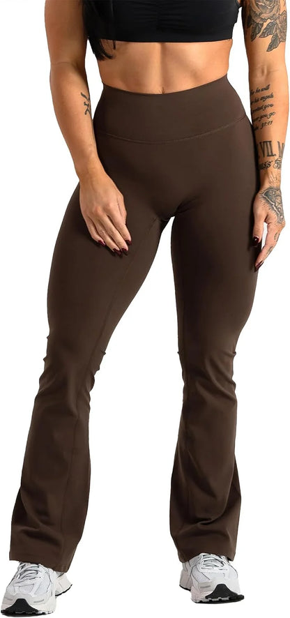 Gymreapers High Waisted Flare Leggings for Women Stretchy Workout Bootcut Gym Leggings - Tummy Control Wide Leg Yoga Pants