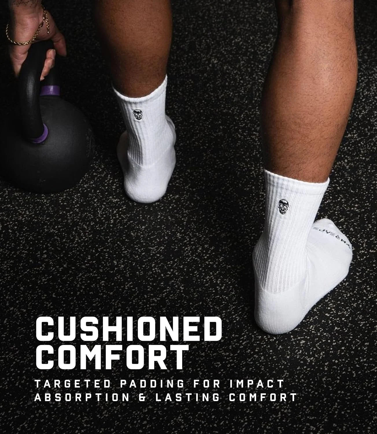 Gymreapers Crew Socks For Men & Women (6-Pack) – Long Moisture Wicking 100% Cotton Socks - Breathable Supportive Fit Socks
