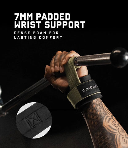 Gymreapers Weight Lifting Straps With Dowel - Wrist Straps for Weightlifting - Workout Deadlift Wrist Weights - Reinforced Stitching & Padded Fit Gym Accessories for Strength & Gym Hand Grip