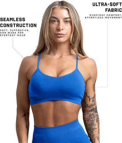 Gymreapers Seamless Sports Bra for Women - Wireless Compression Padded Supportive Bras for Gym, Yoga, & Fitness