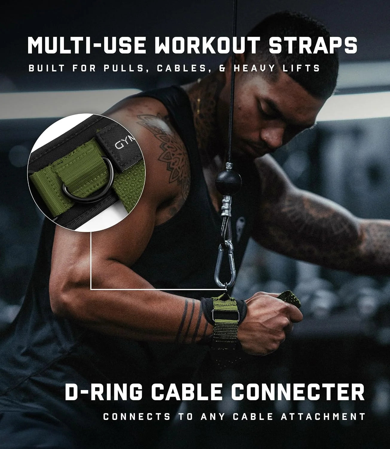 Gymreapers GripLink Lifting Straps – Heavy Duty D-Ring Weight Lifting Wrist Straps with Anti-Slip Silicone Grip Beads, Adjustable Support for Deadlifts, Powerlifting, Cable Machines & Gym Training