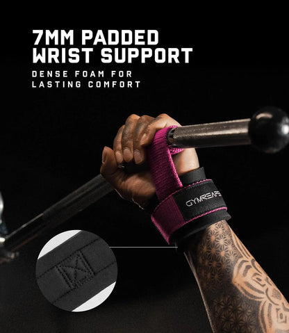 Gymreapers Weight Lifting Straps With Dowel - Wrist Straps for Weightlifting - Workout Deadlift Wrist Weights - Reinforced Stitching & Padded Fit Gym Accessories for Strength & Gym Hand Grip