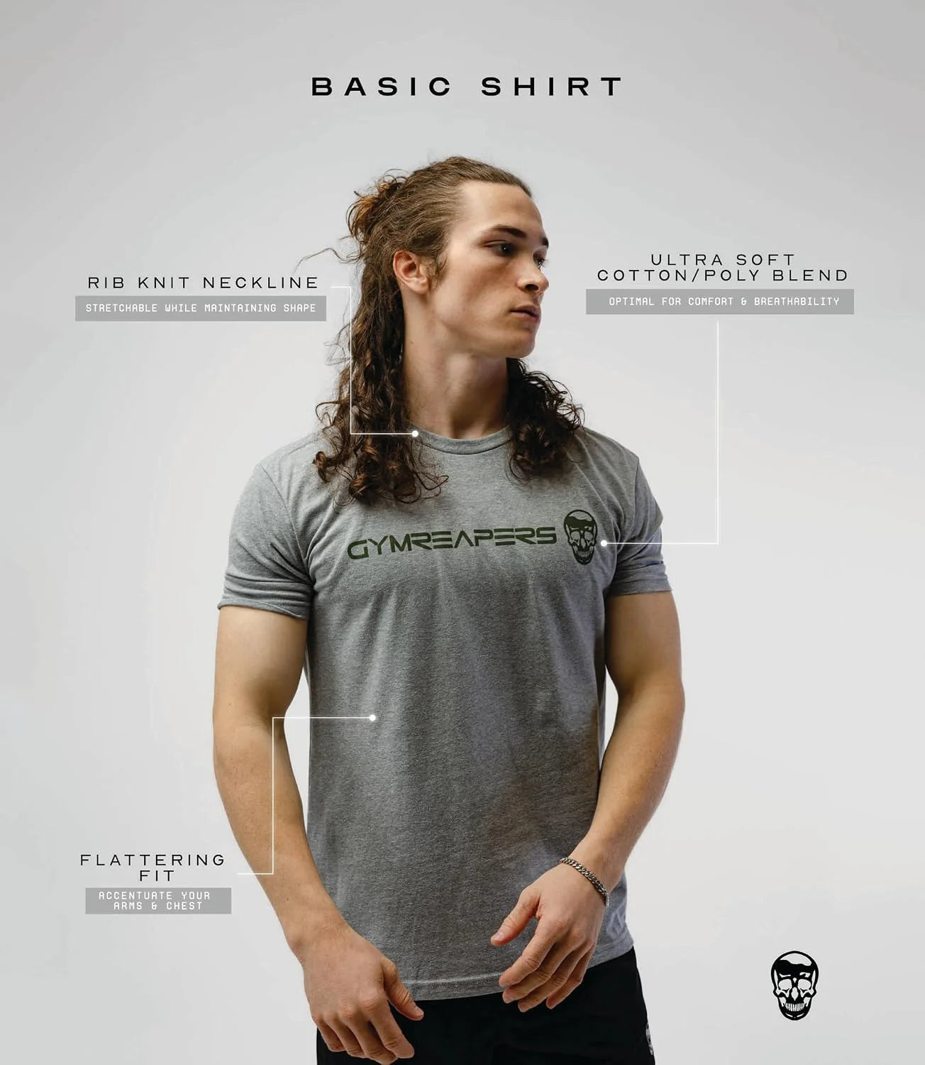 Gymreapers Moisture Wicking Short Sleeve T-Shirt for Men - Crew Neck Workout Shirts - Casual Gym Cotton Everyday Tee