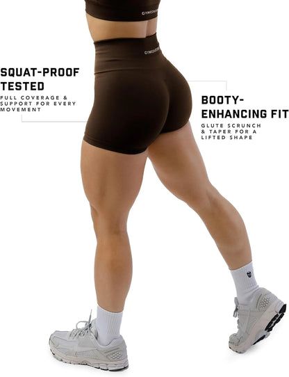 Gymreapers Athletic Shorts for Women - Seamless Butt Lifting Tummy Control Running Shorts for Yoga, Biker, Gym Workout Squat