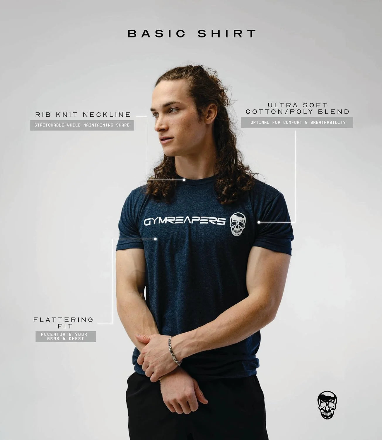 Gymreapers Moisture Wicking Short Sleeve T-Shirt for Men - Crew Neck Workout Shirts - Casual Gym Cotton Everyday Tee
