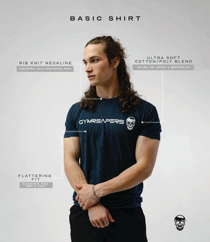 Gymreapers Moisture Wicking Short Sleeve T-Shirt for Men - Crew Neck Workout Shirts - Casual Gym Cotton Everyday Tee