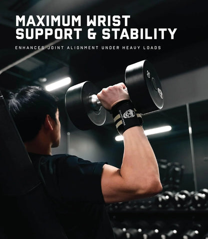 Gymreapers Weightlifting Wrist Wraps (IPF Approved) Professional Quality Wrist Support with Heavy Duty Thumb Loop - Best Wrap for Powerlifting Competition, Strength Training, Bodybuilding