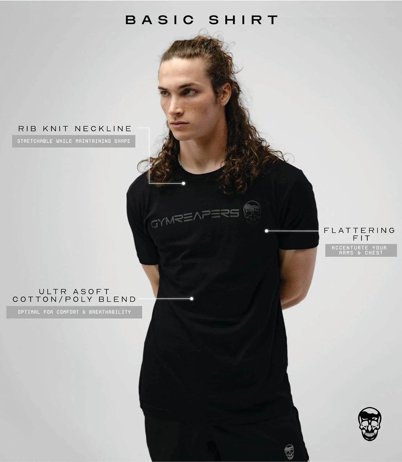 Gymreapers Moisture Wicking Short Sleeve T-Shirt for Men - Crew Neck Workout Shirts - Casual Gym Cotton Everyday Tee