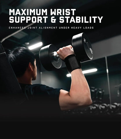 Gymreapers Weightlifting Wrist Wraps (IPF Approved) Professional Quality Wrist Support with Heavy Duty Thumb Loop - Best Wrap for Powerlifting Competition, Strength Training, Bodybuilding