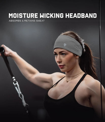 Gymreapers Workout Headbands for Men & Women-Comfortable Sweat Absorbing Band to Keep Hair Back During Running Sports Gym Cycling and Outdoor Activities