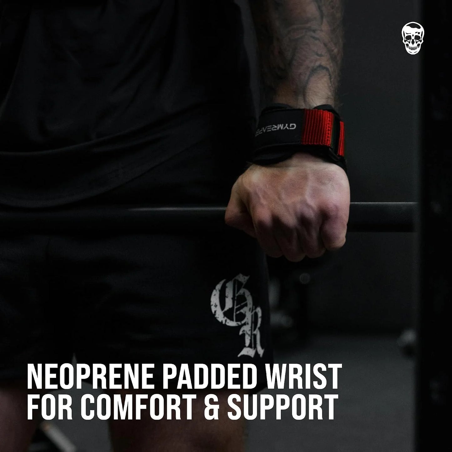 Gymreapers Weight Lifting Grips (Pair) for Heavy Powerlifting, Deadlifts, Rows, Pull Ups, with Neoprene Padded Wrist Wraps Support and Strong Rubber Gloves or Straps for Bodybuilding