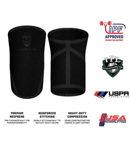 Knee Sleeves (1 Pair) Free Gym Bag - Knee Sleeve & Compression Brace for Squats, Fitness, Weightlifting, and Powerlifting - Gymreapers 7MM Sleeve Pair - For Men & Women - 1 Year Warranty (Small)