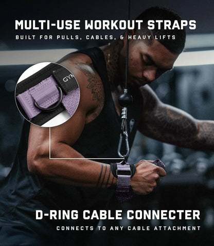 Gymreapers GripLink Lifting Straps – Heavy Duty D-Ring Weight Lifting Wrist Straps with Anti-Slip Silicone Grip Beads, Adjustable Support for Deadlifts, Powerlifting, Cable Machines & Gym Training