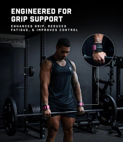 Gymreapers GripLink Lifting Straps – Heavy Duty D-Ring Weight Lifting Wrist Straps with Anti-Slip Silicone Grip Beads, Adjustable Support for Deadlifts, Powerlifting, Cable Machines & Gym Training