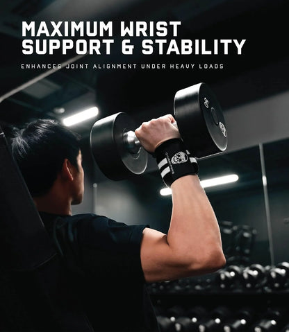Gymreapers Weightlifting Wrist Wraps (IPF Approved) Professional Quality Wrist Support with Heavy Duty Thumb Loop - Best Wrap for Powerlifting Competition, Strength Training, Bodybuilding